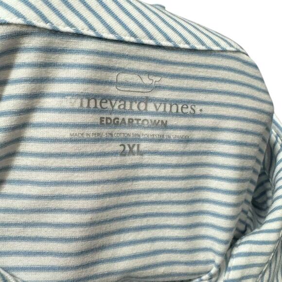 Vineyard Vines Blue and White Striped Cotton Polo - Size 2XL - NWT - Picture 3 of 4